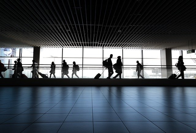 People walking in airport