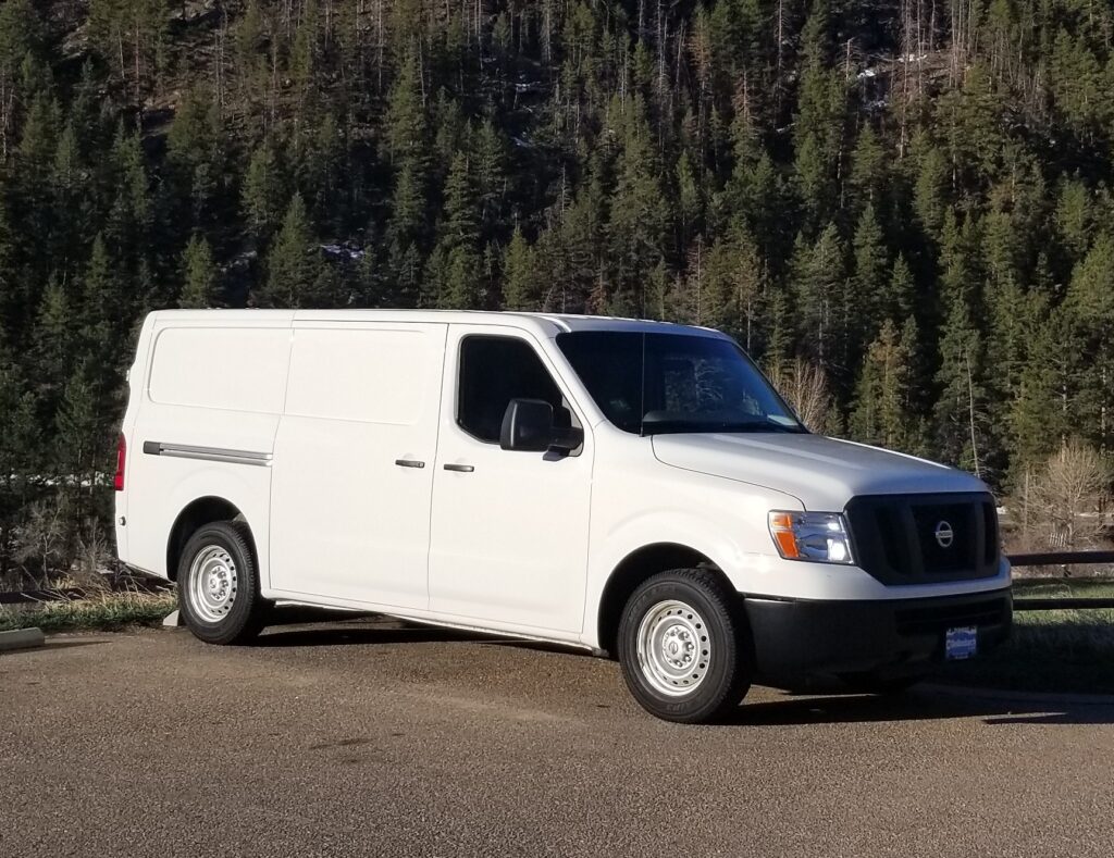 van in mountains